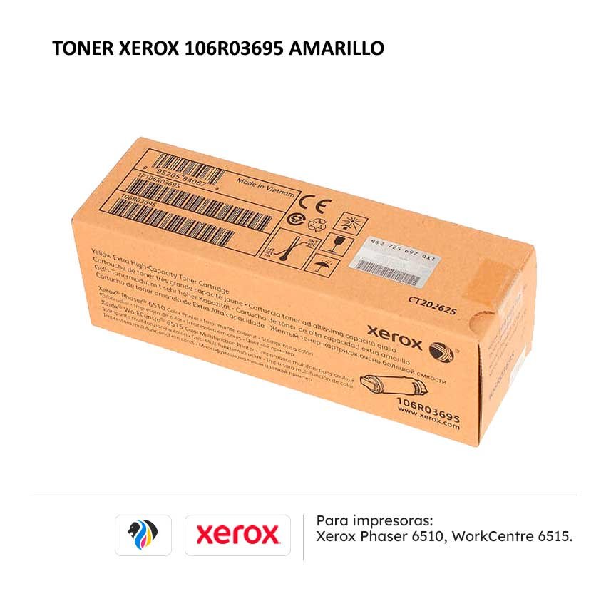 Toner Xerox 106R03695 Amarillo para impresoras 6510 6515