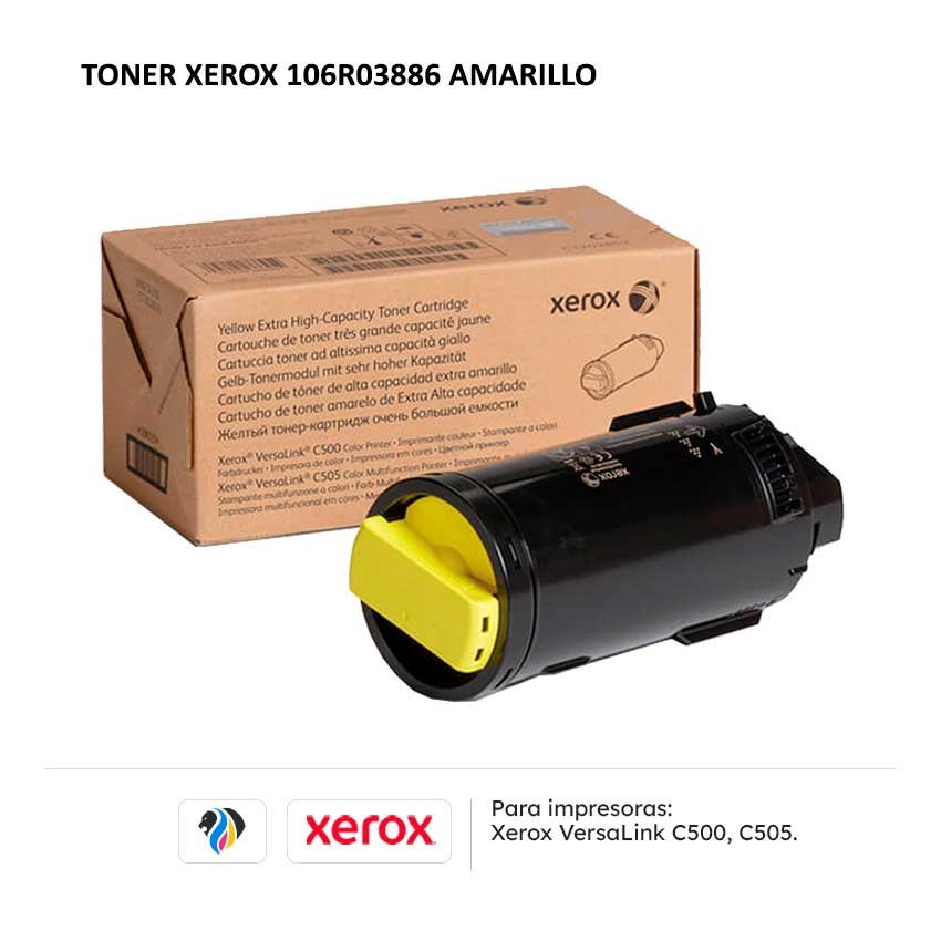 TONER XEROX 106R03886 AMARILLO PARA C500 C505