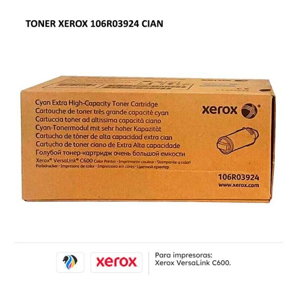 TONER XEROX 106R03924 CIAN PARA C600