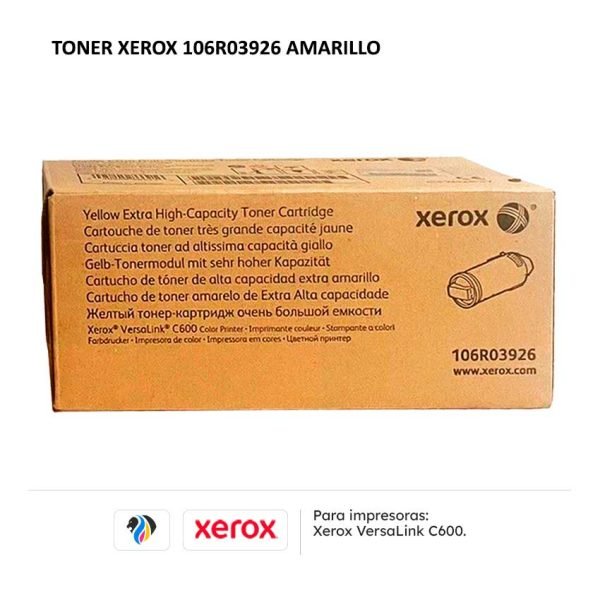 TONER XEROX 106R03926 AMARILLO PARA C600
