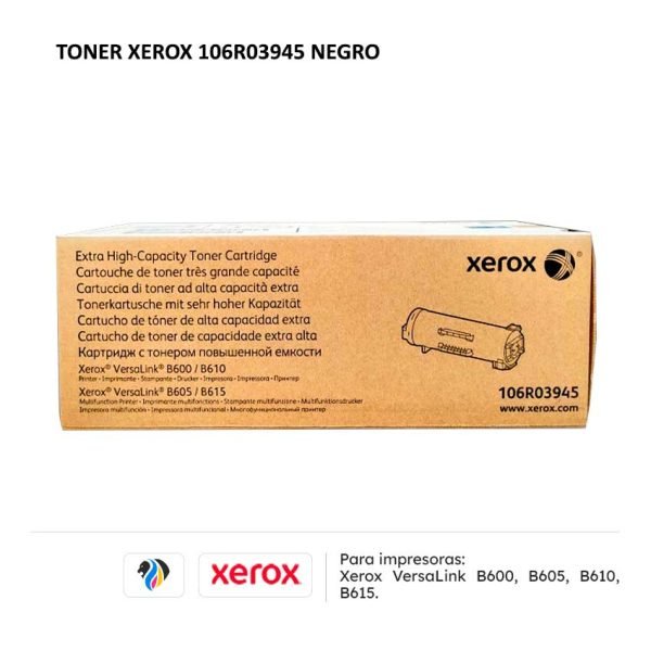 TONER XEROX 106R03945 NEGRO PARA B600 B605 B610