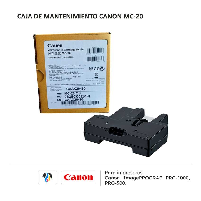 Caja de Mantenimiento Canon MC-20 para impresoras PRO-1000 PRO-500