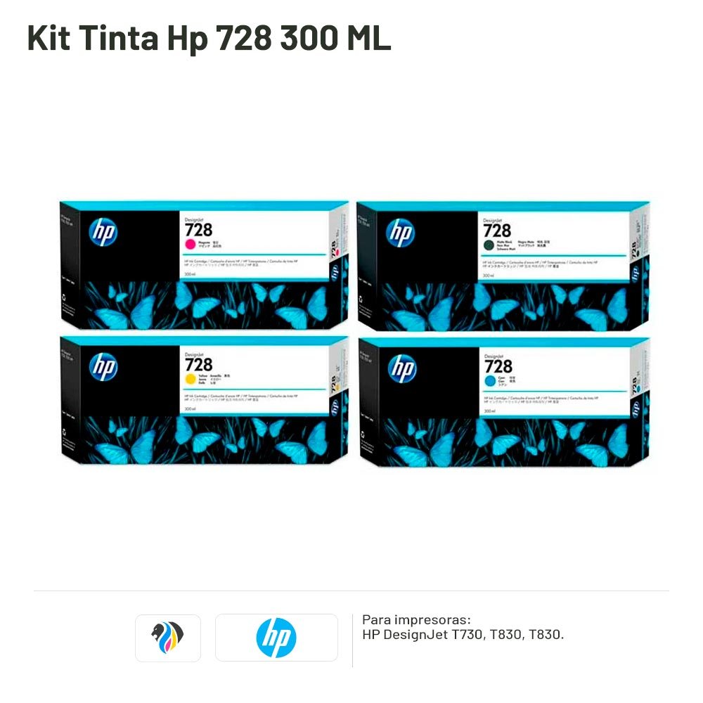 Kit Tinta Hp 728 300 ML