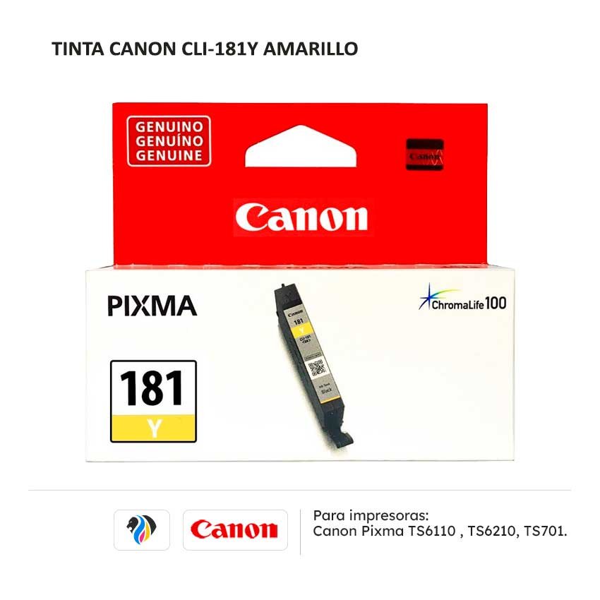 TINTA CANON CLI-181Y Amarillo PARA TS6110 TS6210