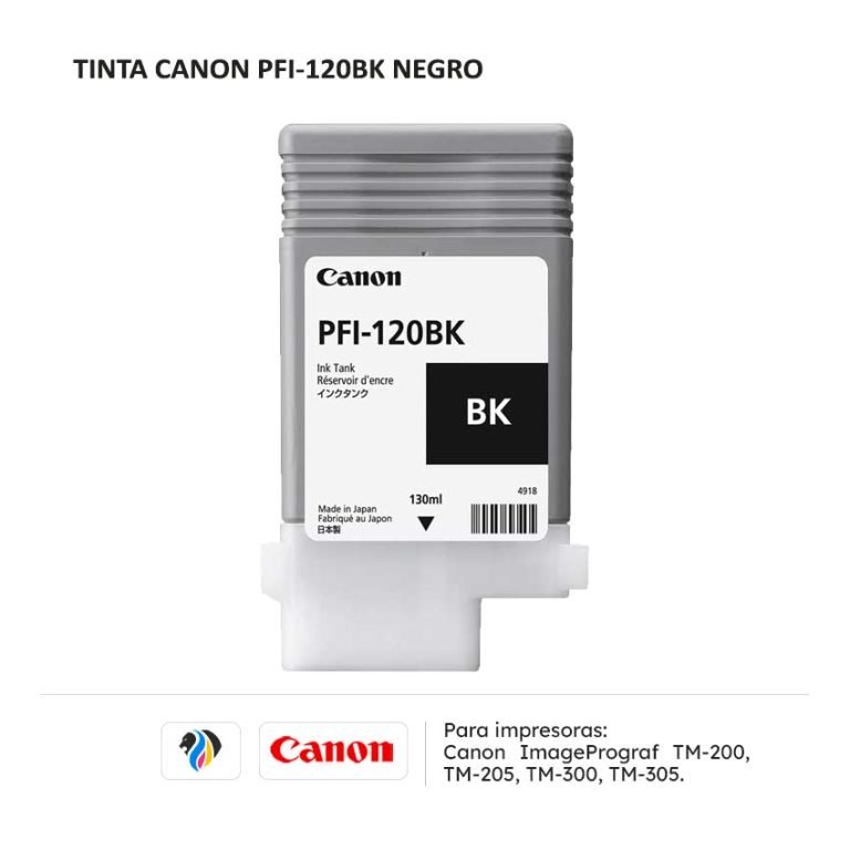 Canon PFI-120 130mL Ink Set BK C M Y ImagePROGRAF TM 200 205 300 305