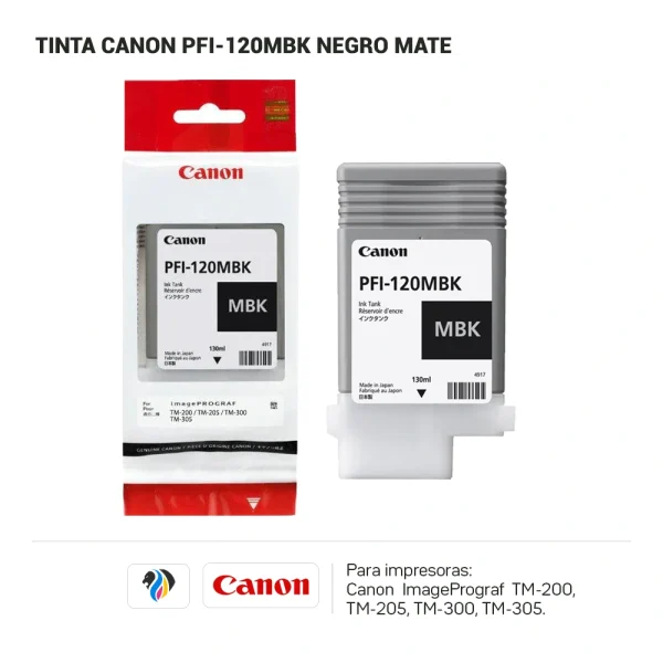 TINTA CANON PFI-120MBK NEGRO MATE PARA 200 205 300