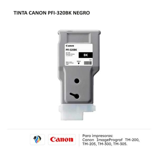 TINTA CANON PFI-320BK NEGRO PARA TM 200 205 300 305