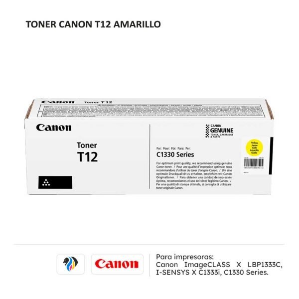 Toner Canon T12 Amarillo para impresora C1333 C1330 Series