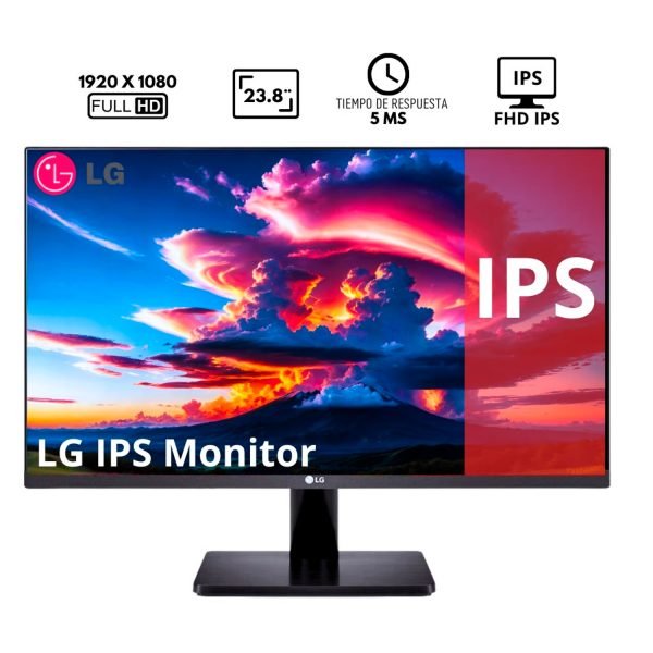 Monitor LG 24MS500-B 23.8 pulg FHD IPS (1920x1080), HDMI x2 / Headphones-Out x1