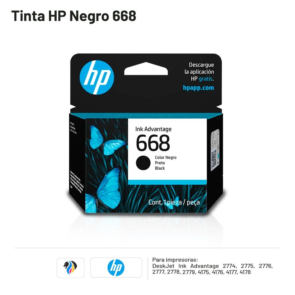 Tinta Hp 668 Negro