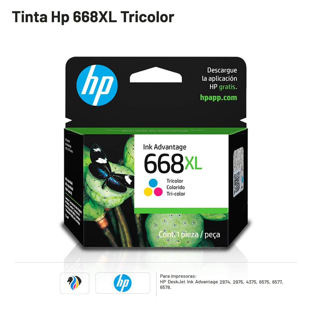Tinta Hp 668XL Tricolor
