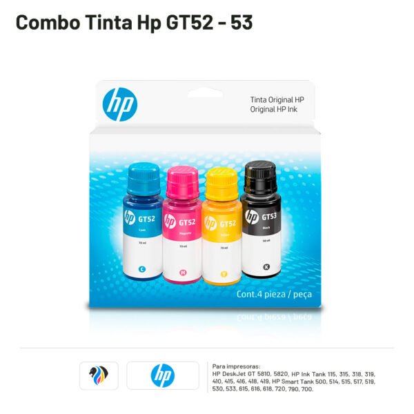 Combo Tinta Hp GT52-53