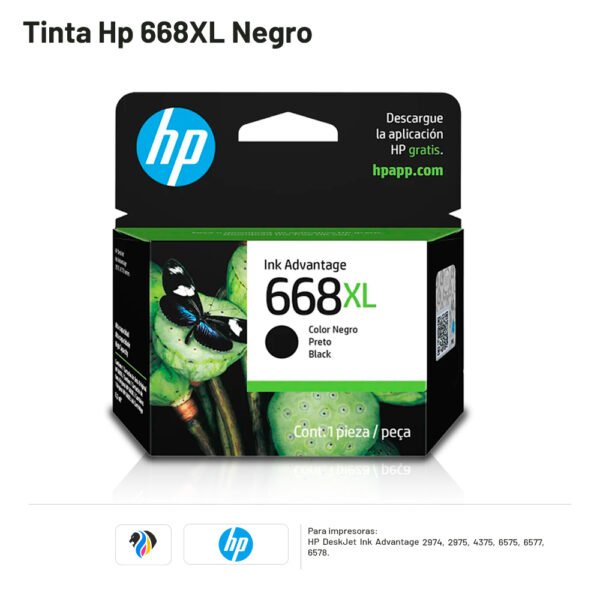 Tinta Hp 668XL Negro