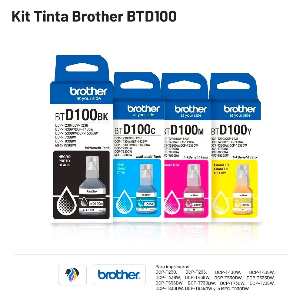 Kit Tinta Brother BTD100
