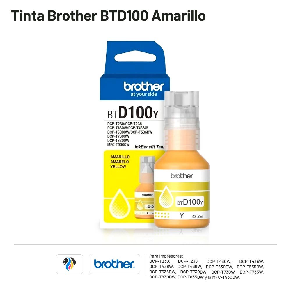 Tinta Brother BTD100 Amarillo