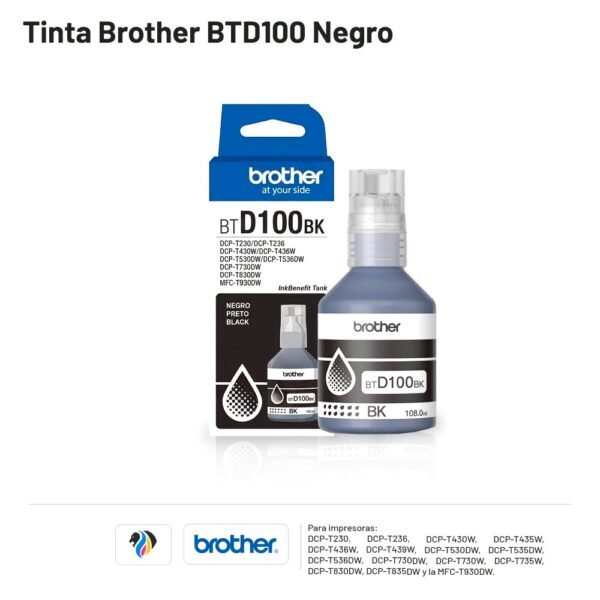 Tinta Brother BTD100 Negro