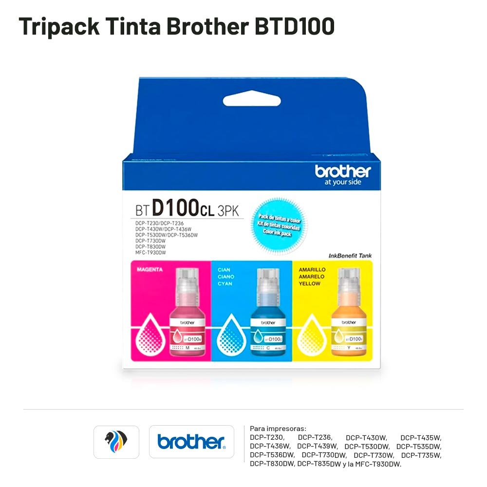 Tripack Tinta Brother BTD100