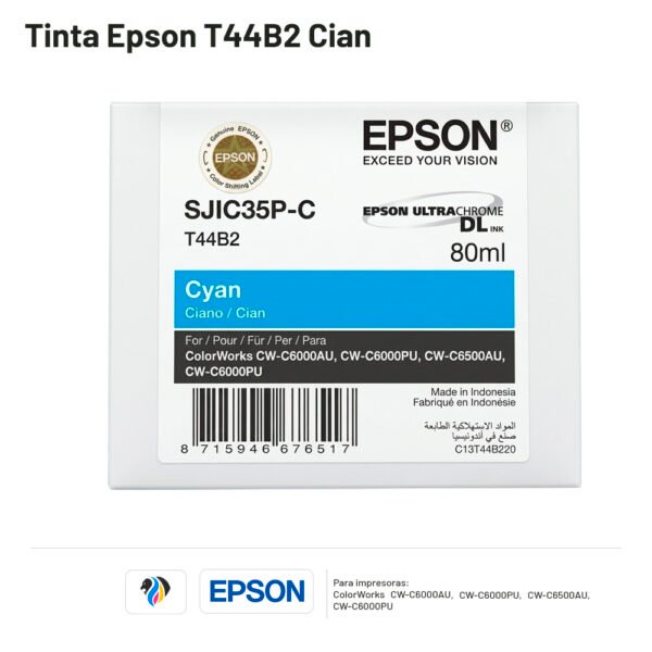Tinta Epson T44B2 Cian