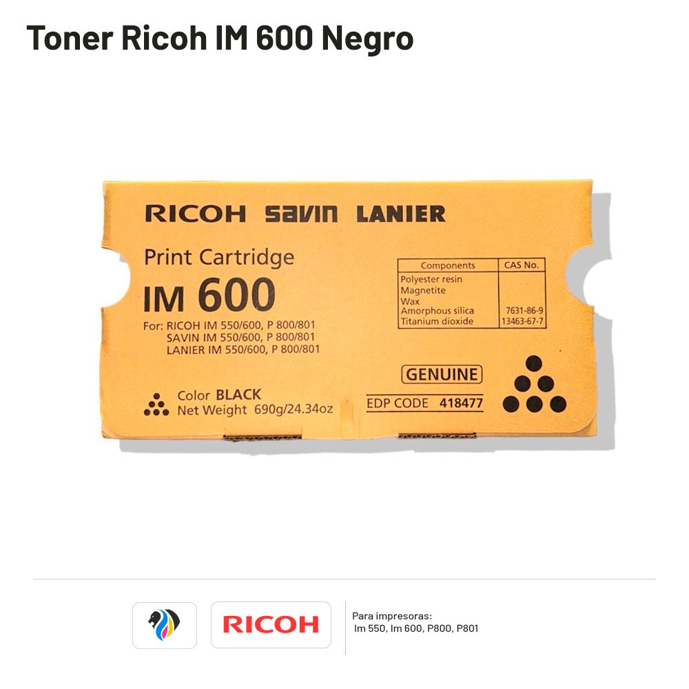 Toner Ricoh IM 600 Negro