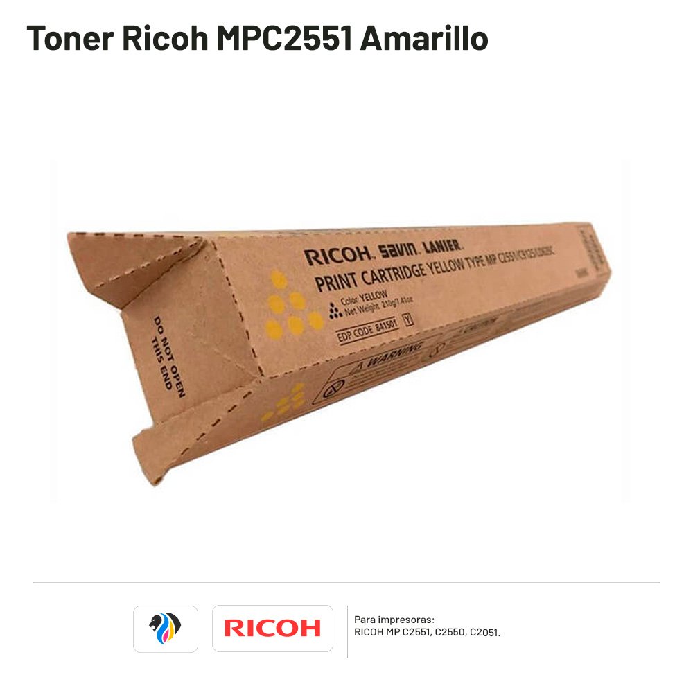 Toner Ricoh MPC2551 Amarillo