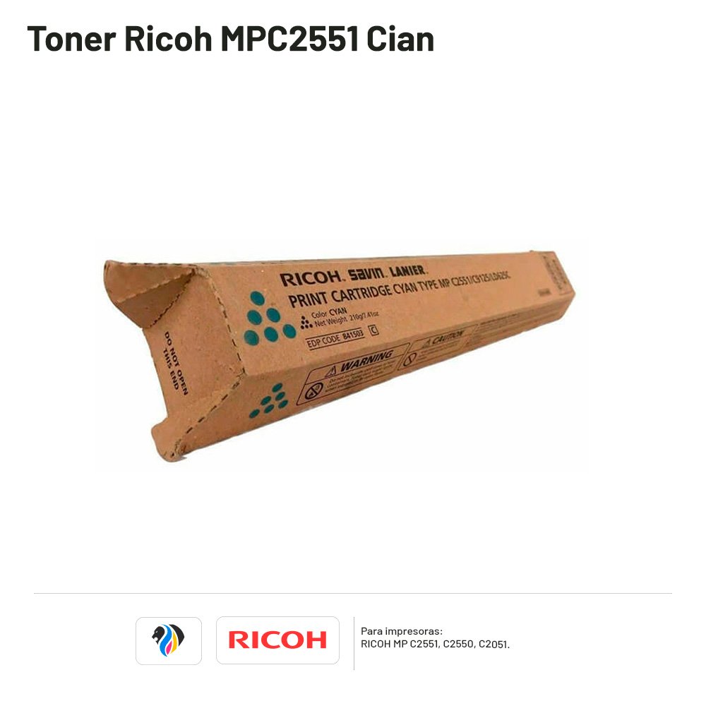 Toner Ricoh MPC2551 Cian