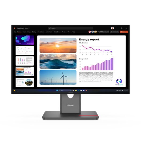 Monitor Lenovo ThinkVision P24q-40 de 23.8 pulgadas QHD IPS a 120Hz con puerto DisplayPort Out en color negro Raven Black