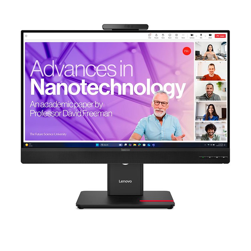 Monitor Lenovo ThinkVision T24-4v de 23.8 pulgadas FHD IPS a 120Hz con camara web de 5MP y parlantes integrados en color negro Eclipse Black