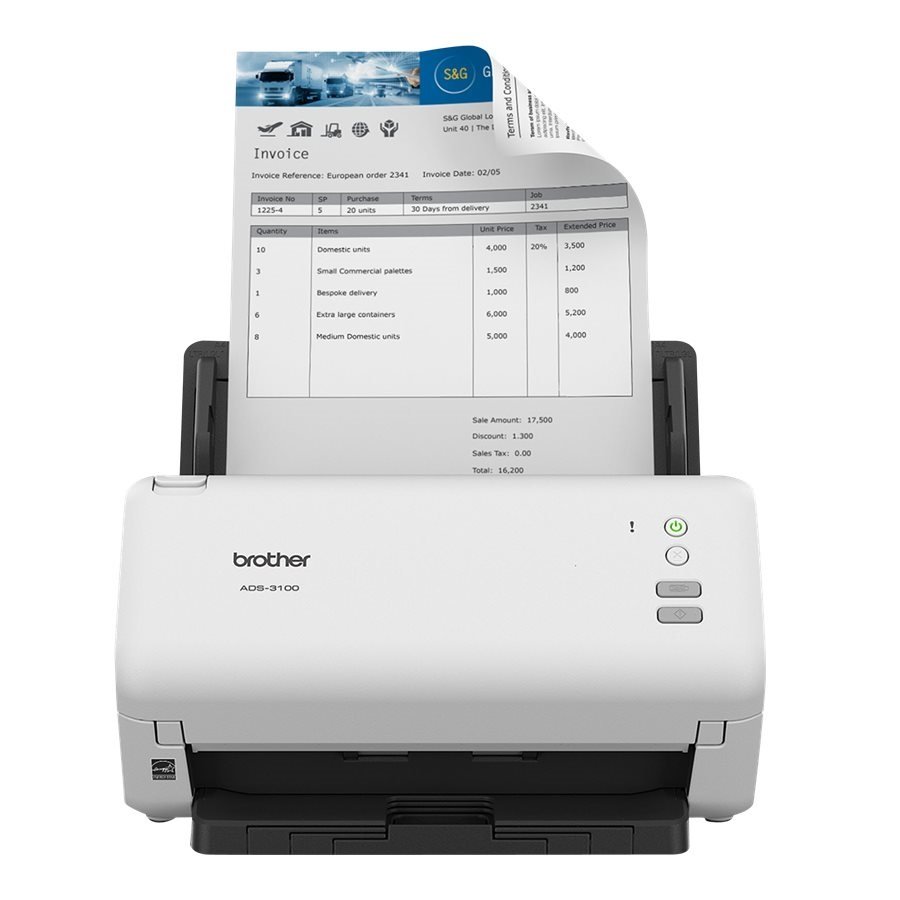 Escáner de documentos Brother ADS-3100 con ADF de 60 hojas y conexión USB 3.0