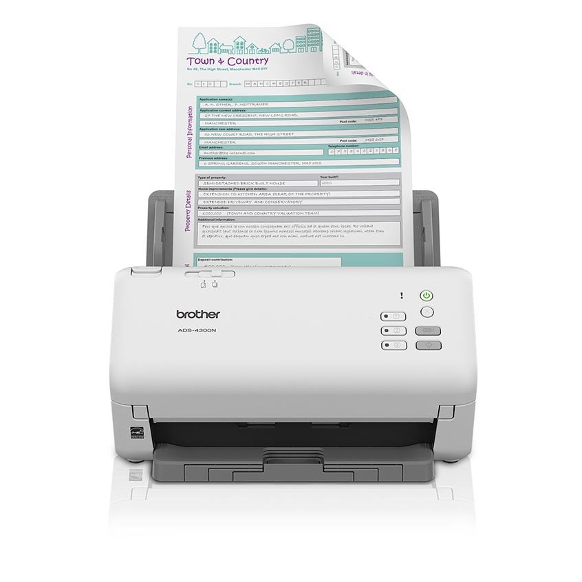 Escáner de documentos en red Brother ADS-4300N con ADF de 80 hojas