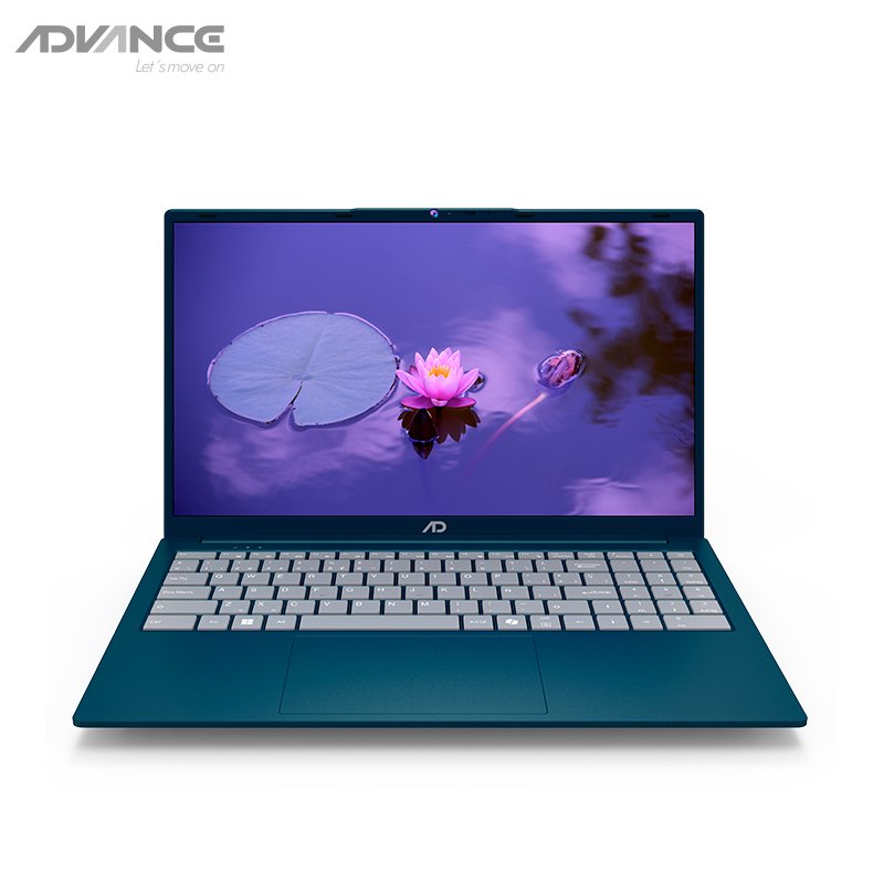 Laptop Advance 15.6" Celeron N4500 en color azul vista abierta