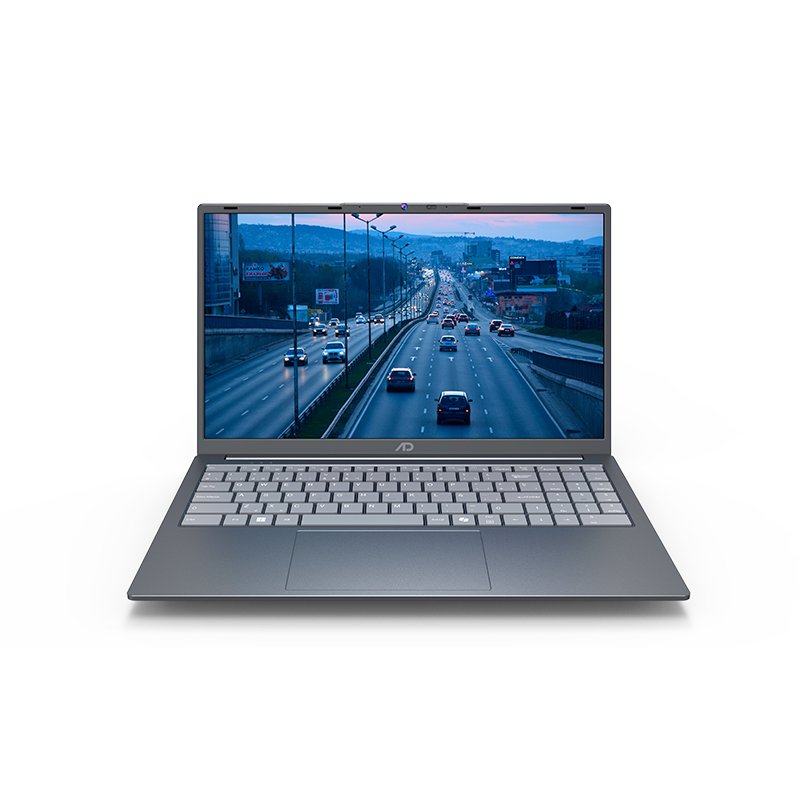 Laptop Advance 15.6" Celeron N4500 en color gris vista abierta