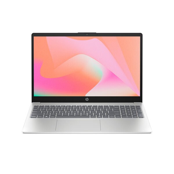 Laptop HP 15-fc0371la 15.6" AMD Ryzen 7 en color Natural Silver vista abierta