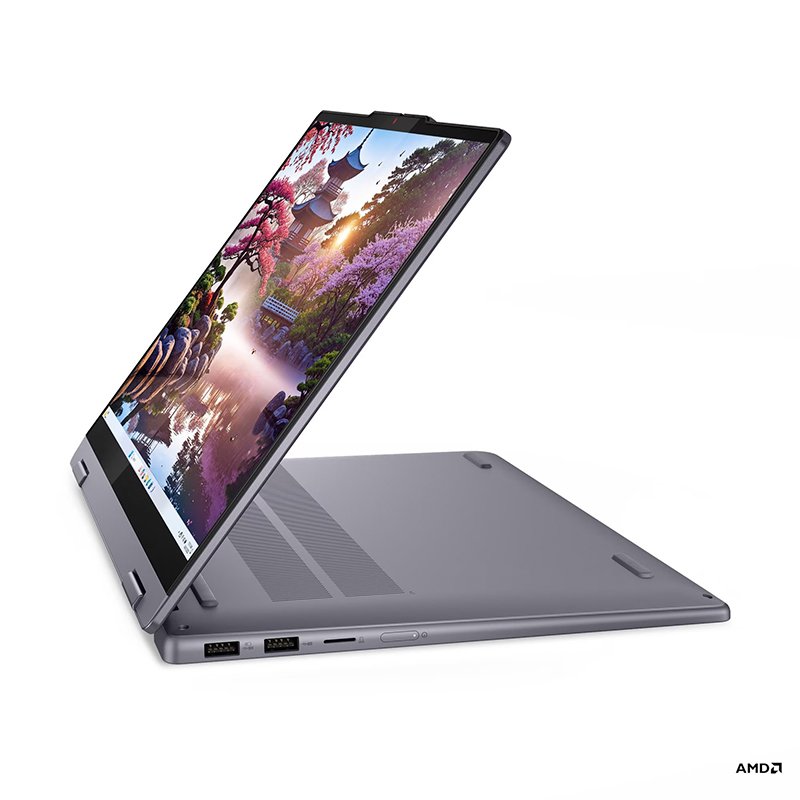 Laptop Lenovo IdeaPad 5 2-in-1 14" AMD Ryzen AI 7 en color Luna Grey vista abierta