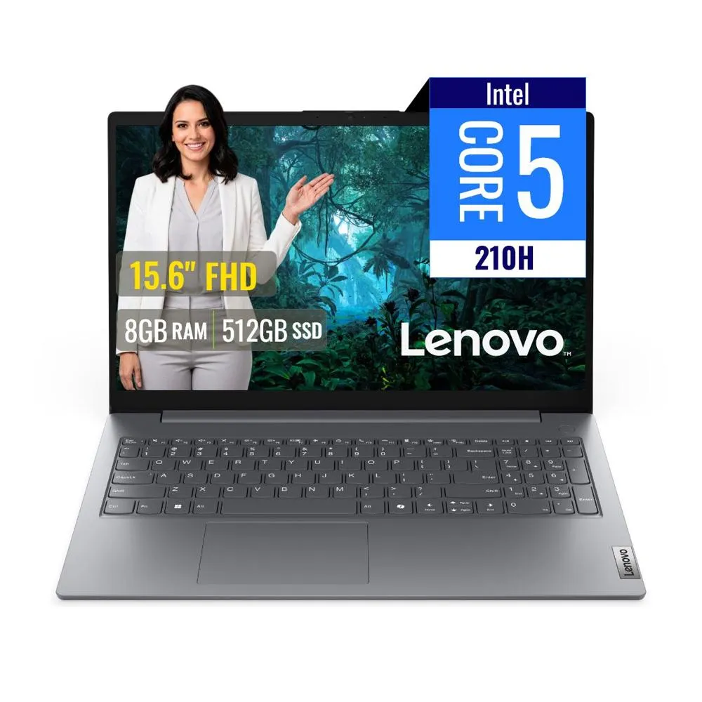 Laptop Lenovo V15 G5 de 15.6 pulgadas Full HD con Intel Core 5-210H y grado militar