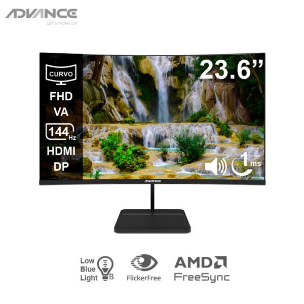 Monitor curvo gamer Advance 23.6 pulgadas Full HD 144Hz ADV-2456S