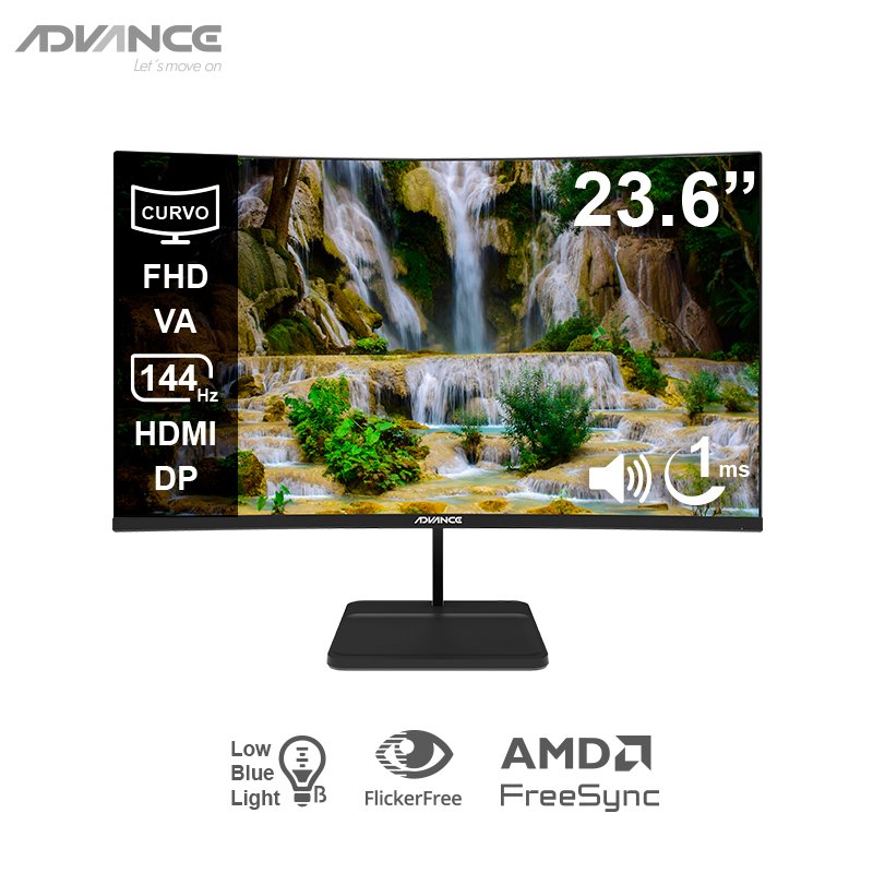 Monitor curvo gamer Advance 23.6 pulgadas Full HD 144Hz ADV-2456S