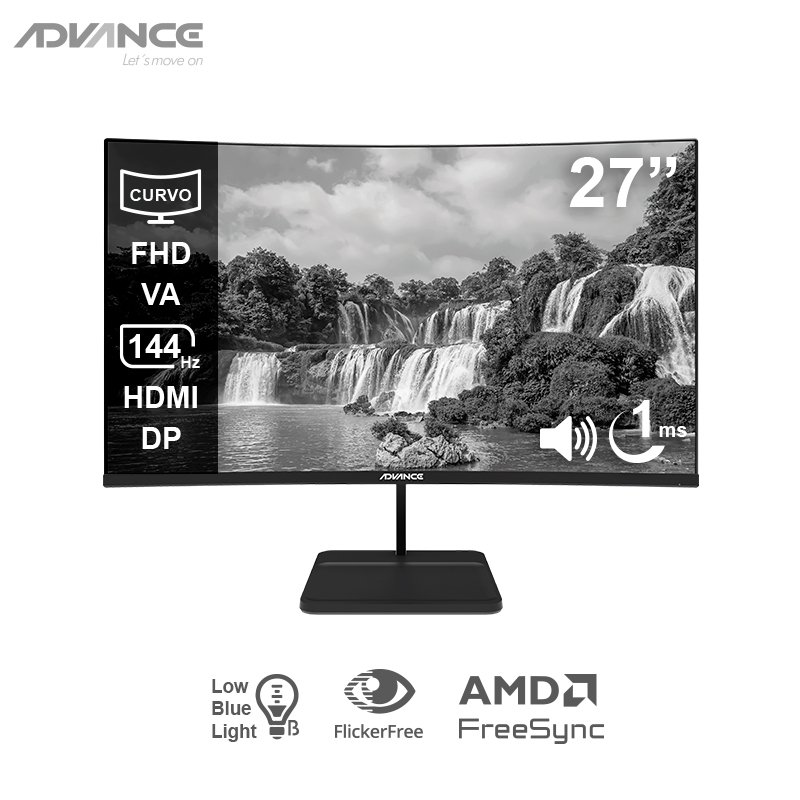 Monitor curvo gamer Advance 27 pulgadas Full HD 144Hz ADV-2752S