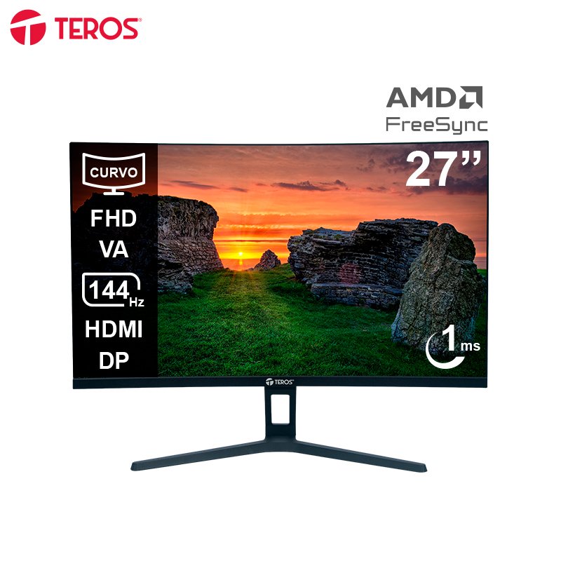 Monitor curvo gamer Teros 27 pulgadas Full HD 144Hz TE-2734S