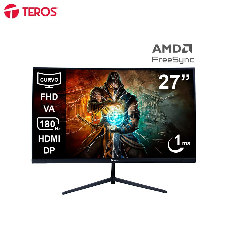 Monitor curvo gamer Teros 27 pulgadas Full HD 180Hz TE-2787G
