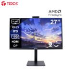 Monitor TEROS TE-2715CS de 27 pulgadas QHD IPS a 100Hz con camara web de 5MP y base pivotante en color negro